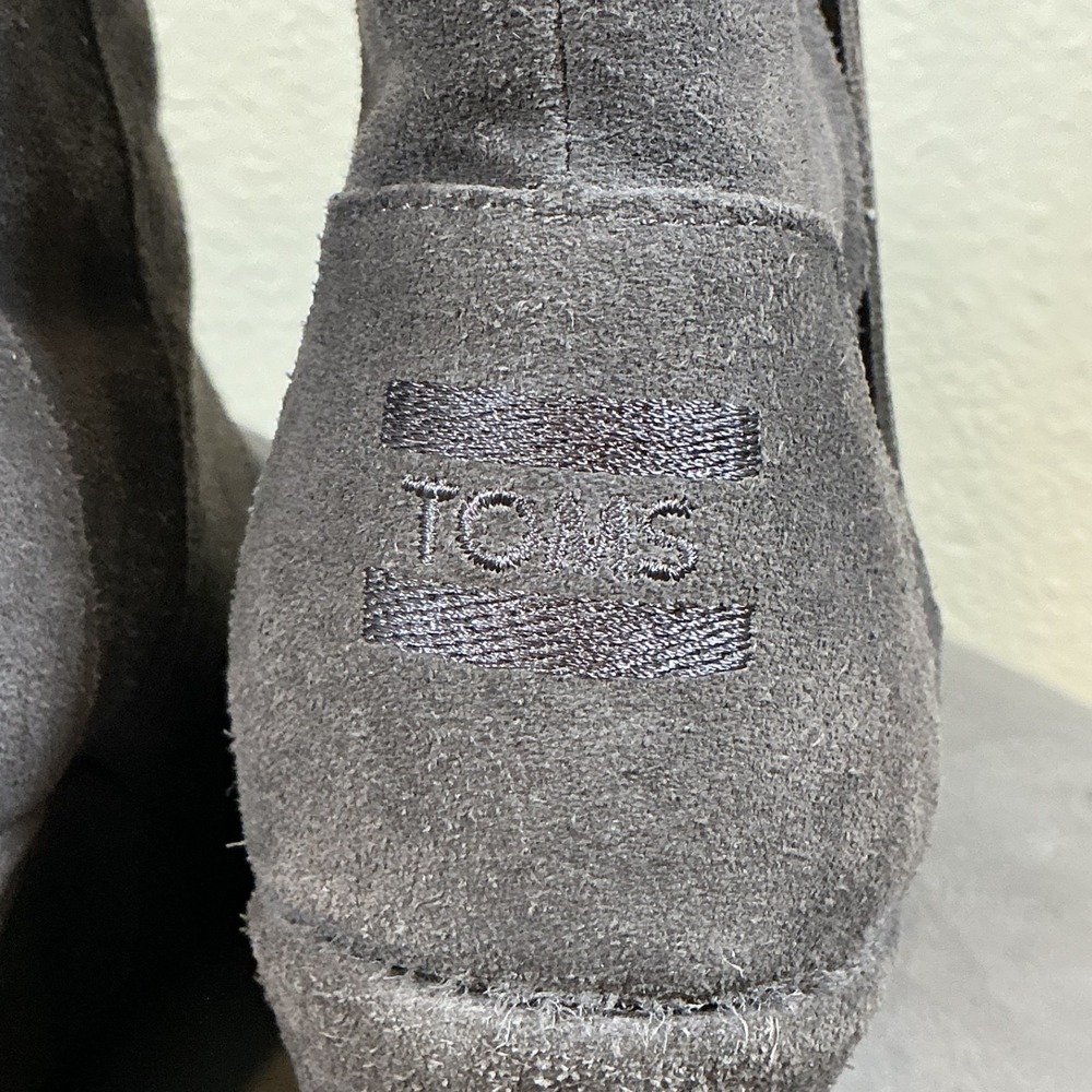 Women's Toms Nepal Side Zip Wedge Ankle Boots Booties Shoes Size 7.5 Gray‎ Suede - Picture 6 of 9